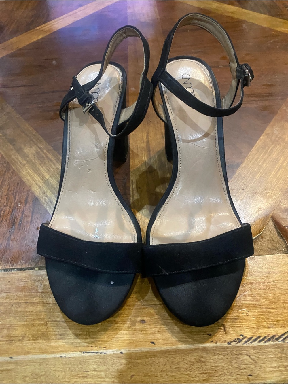 Abound Classic Black Ankle-Strap Block Heel Sandals